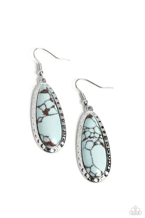 TEARDROP-Dead Dynasty Blue Earrings - Paparazzi Accessories- lightbox - CarasShop.com - Paparazzi Jewelry by Cara Jewels