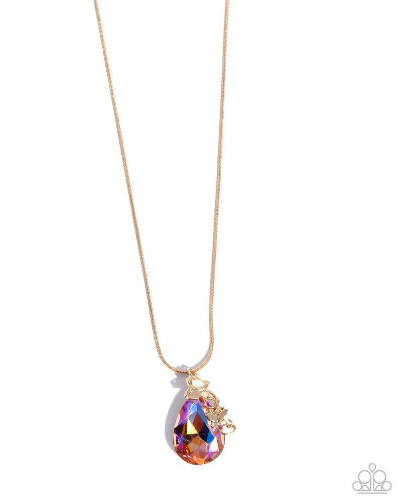 Teardrop Transformation Orange Necklace - Paparazzi Accessories- lightbox - CarasShop.com - Paparazzi Jewelry by Cara Jewels
