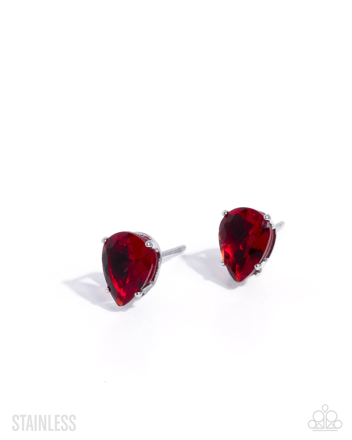 Teardrop Transit Red Cubic Zirconia Earrings - Paparazzi Accessories- lightbox - CarasShop.com - Paparazzi Jewelry by Cara Jewels