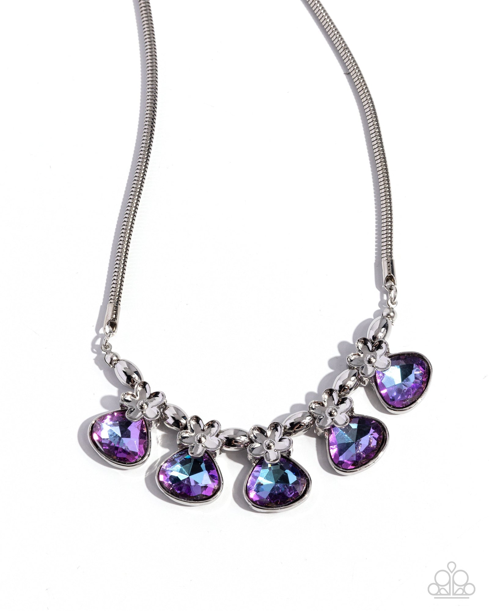 Teardrop Tribute Purple Rhinestone Necklace - Paparazzi Accessories- lightbox - CarasShop.com - Paparazzi Jewelry by Cara Jewels