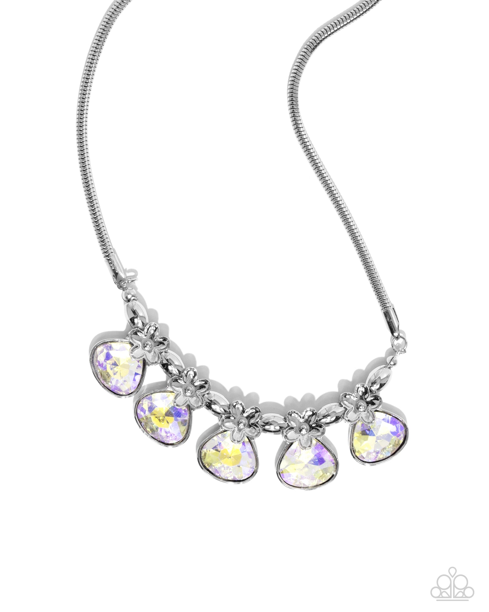 Teardrop Tribute Yellow UV Shimmer Rhinestone Necklace - Paparazzi Accessories- lightbox - CarasShop.com - Paparazzi Jewelry by Cara Jewels