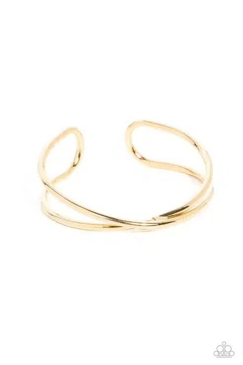 Teasing Twist Gold Bracelet - Paparazzi Accessories- lightbox - CarasShop.com - Paparazzi Jewelry by Cara Jewels