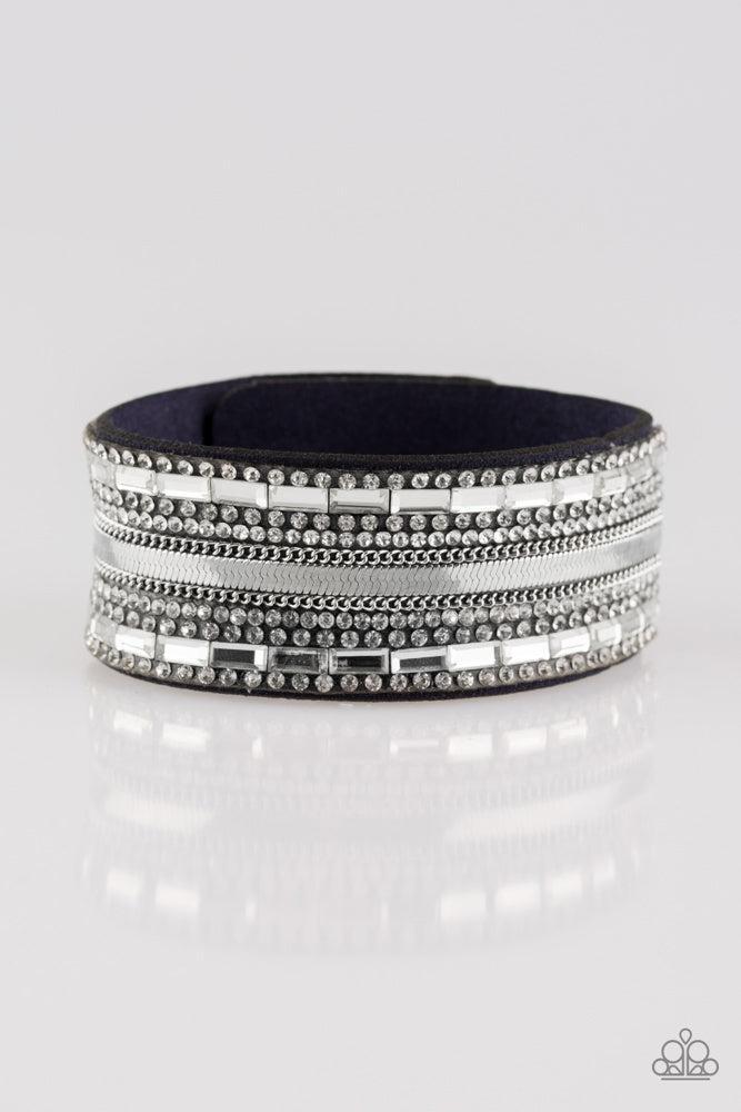 Teasingly Tomboy Blue Wrap Bracelet - Paparazzi Accessories- lightbox - CarasShop.com - Paparazzi Jewelry by Cara Jewels