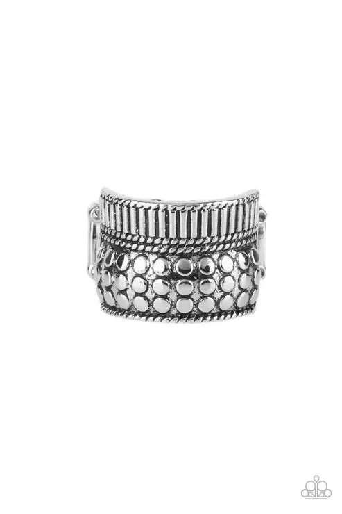 Tenacious Texture Silver Ring - Paparazzi Accessories- lightbox - CarasShop.com - Paparazzi Jewelry by Cara Jewels