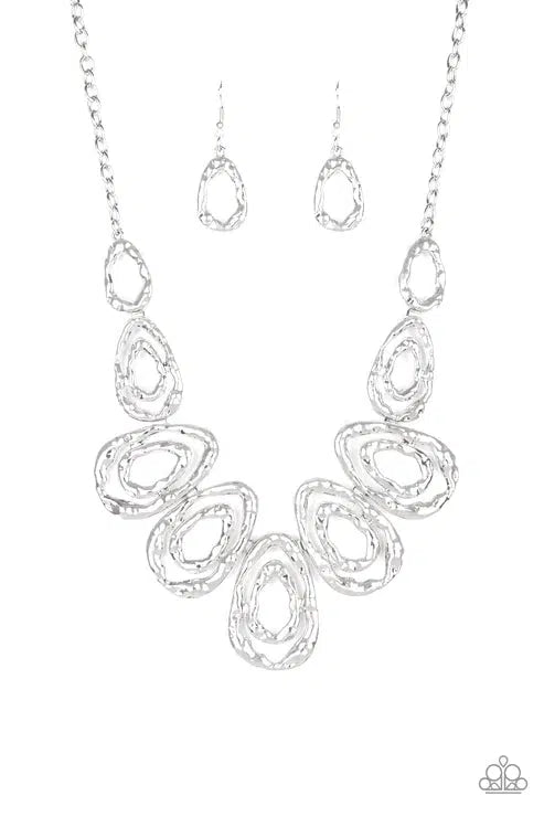 Terra Couture Silver Necklace - Paparazzi Accessories- lightbox - CarasShop.com - Paparazzi Jewelry by Cara Jewels