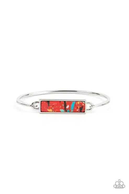 Terrazzo Tarot Red Bracelet - Paparazzi Accessories- lightbox - CarasShop.com - Paparazzi Jewelry by Cara Jewels