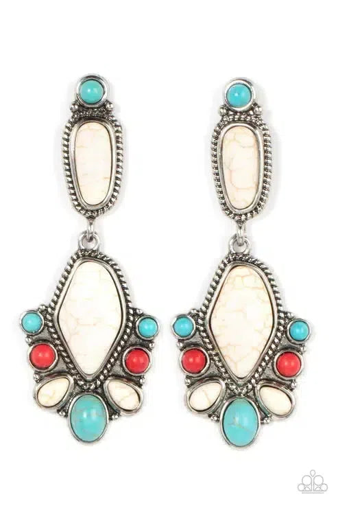 Terrestrial Talisman Multi Earrings - Paparazzi Accessories- lightbox - CarasShop.com - Paparazzi Jewelry by Cara Jewels