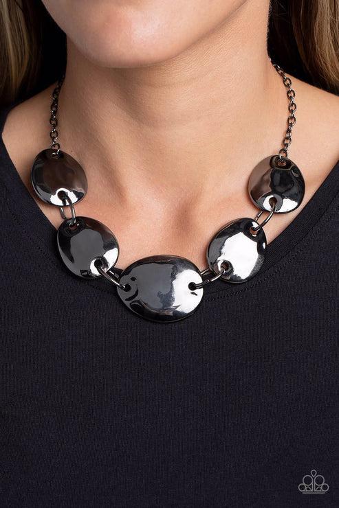 That RING You Do Black Necklace - Paparazzi Accessories- on model - CarasShop.com - Paparazzi Jewelry by Cara Jewels