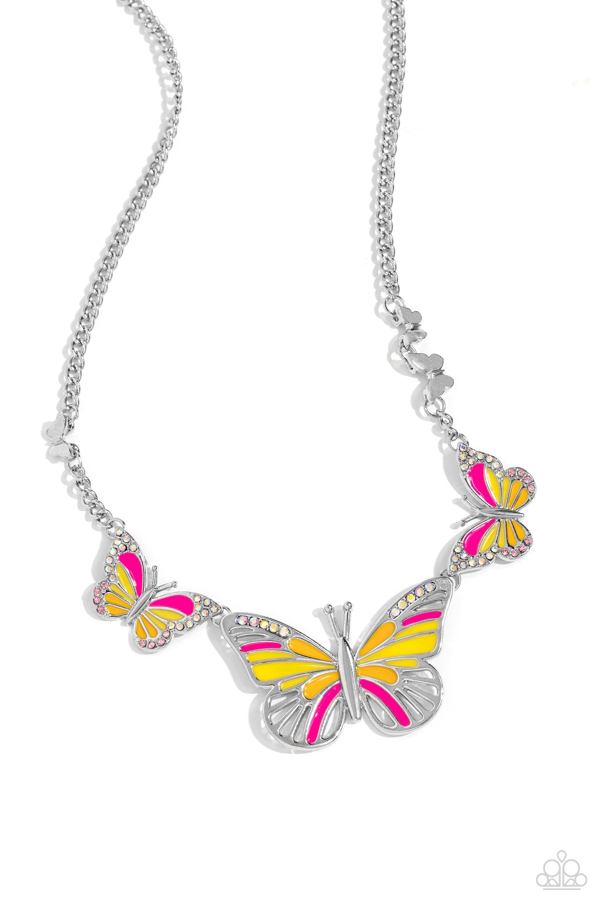 The FLIGHT Direction Yellow Butterfly Necklace - Paparazzi Accessories- lightbox - CarasShop.com - Paparazzi Jewelry by Cara Jewels