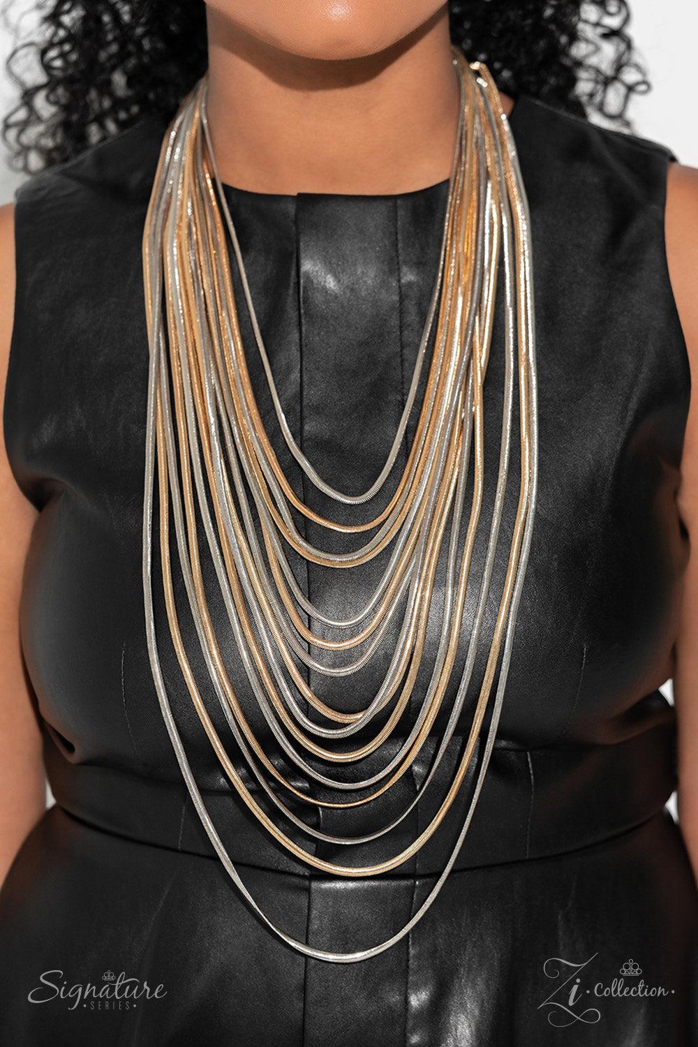 The Linda 2023 Zi Signature Collection Necklace - Paparazzi Accessories- on model - CarasShop.com - Paparazzi Jewelry by Cara Jewels