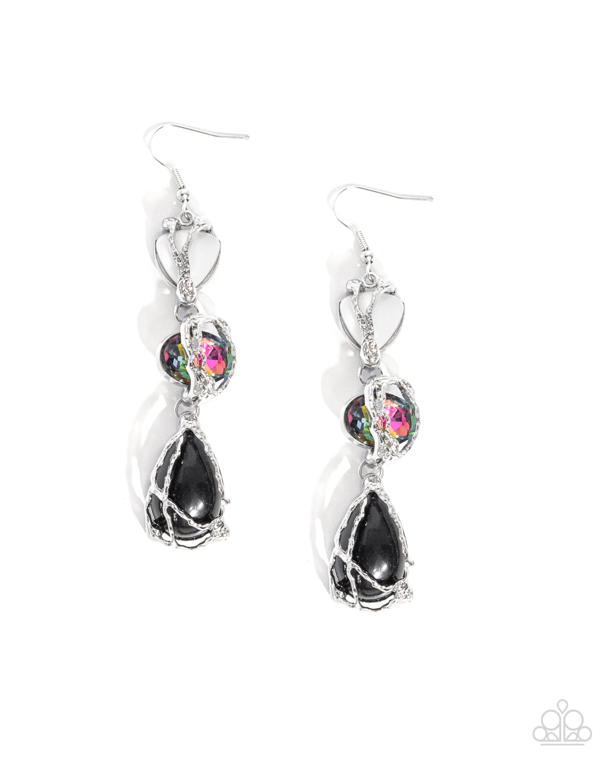The Next Right Thing Black & Multi Earrings - Paparazzi Accessories- lightbox - CarasShop.com - Paparazzi Jewelry by Cara Jewels