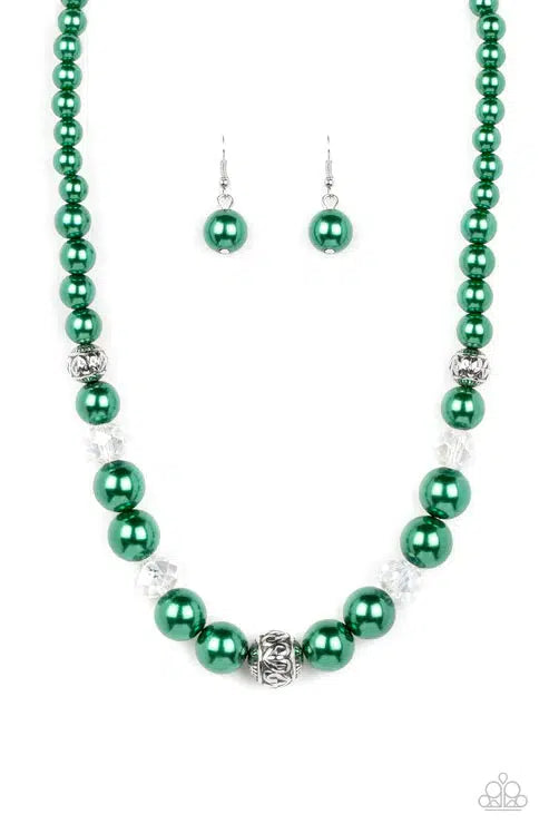 The NOBLE Prize Green Necklace - Paparazzi Accessories- lightbox - CarasShop.com - Paparazzi Jewelry by Cara Jewels