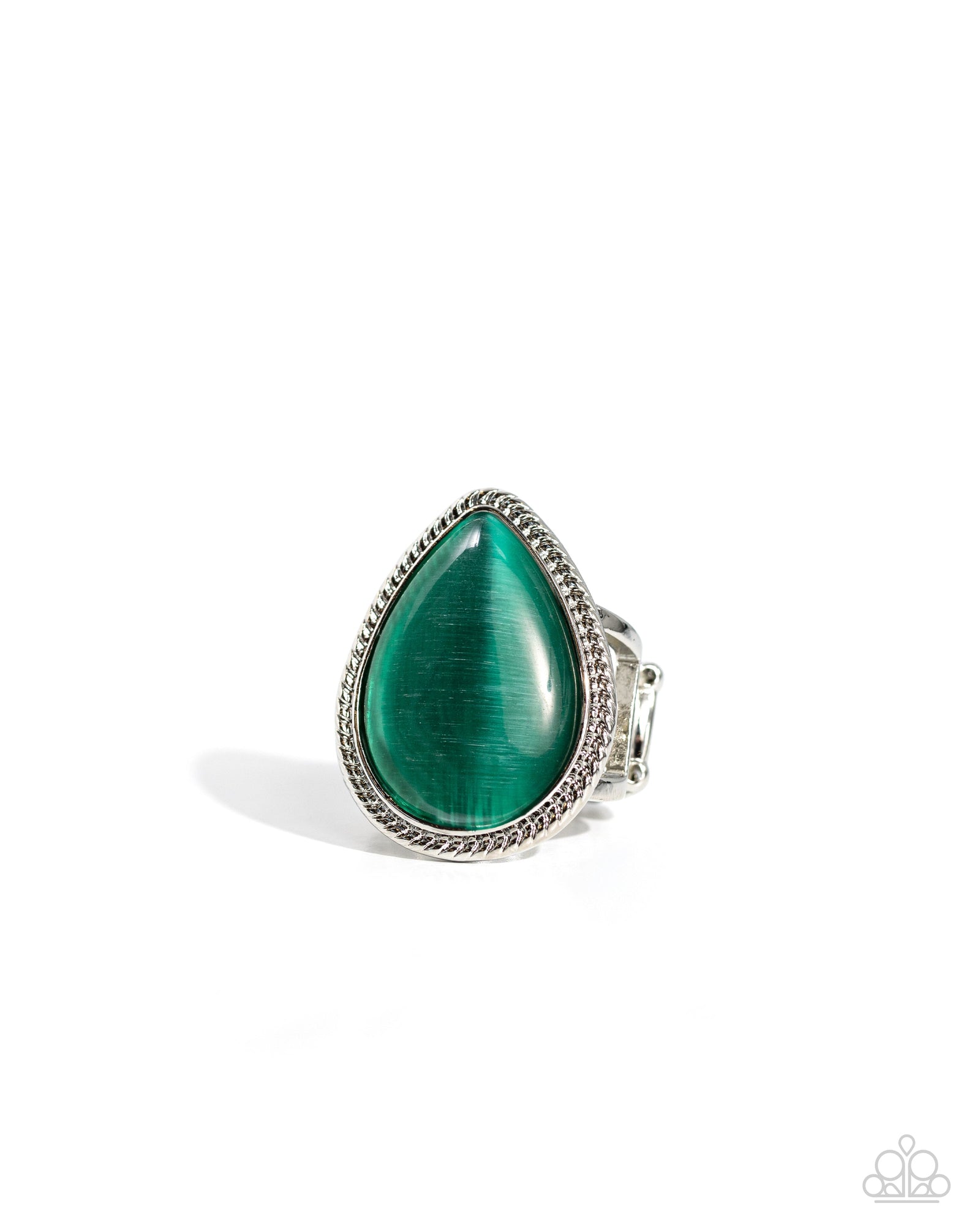 The Rain in MAINE Green Cat's Eye Stone Ring - Paparazzi Accessories- lightbox - CarasShop.com - Paparazzi Jewelry by Cara Jewels