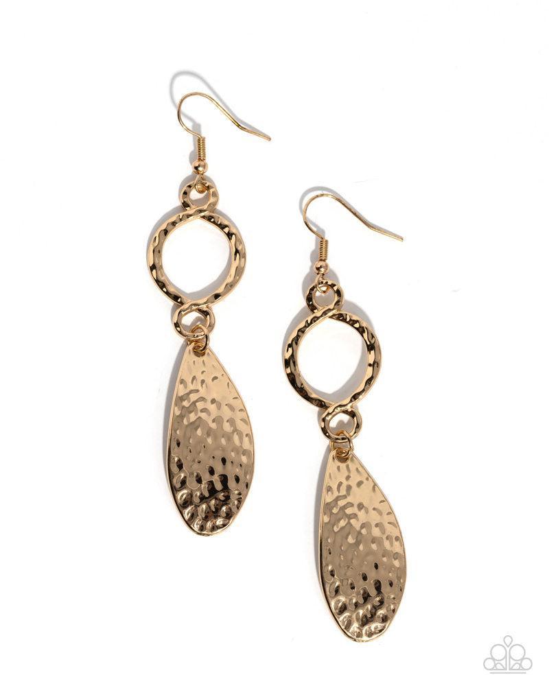 Thrift Shop Trove Gold Earrings - Paparazzi Accessories- lightbox - CarasShop.com - Paparazzi Jewelry by Cara Jewels