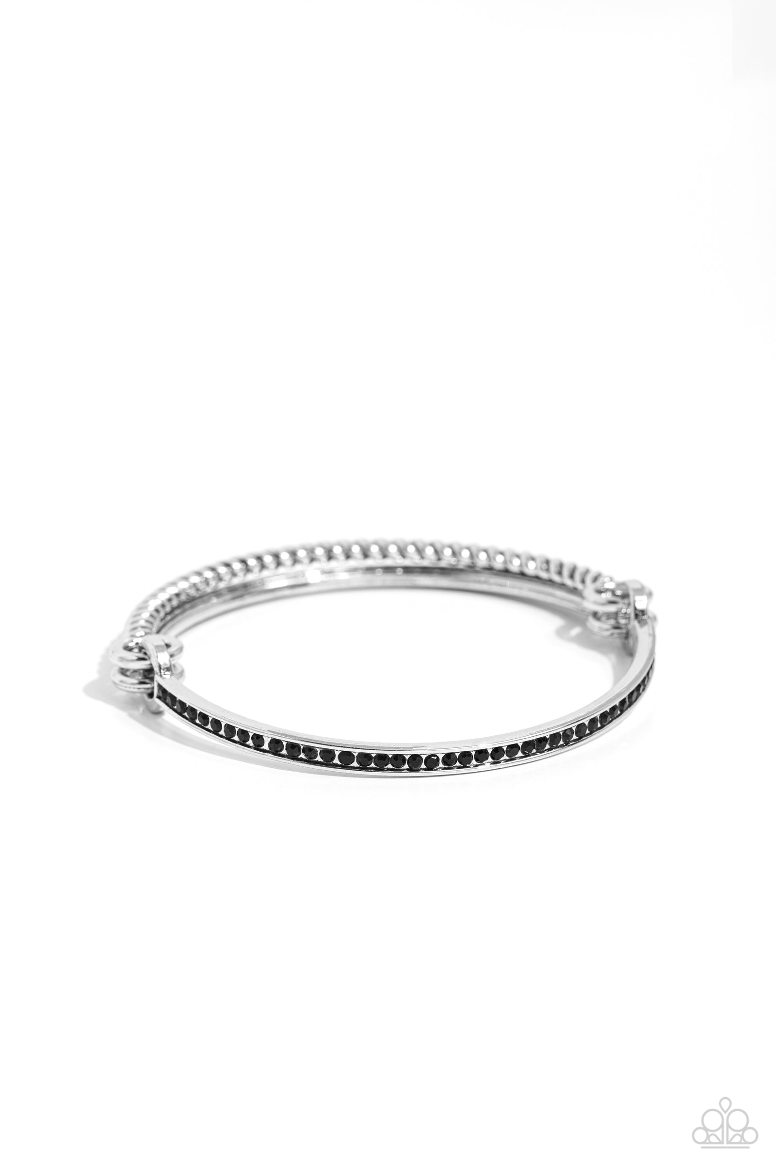 Thrilling Texture Black Bracelet - Paparazzi Accessories- lightbox - CarasShop.com - Paparazzi Jewelry by Cara Jewels