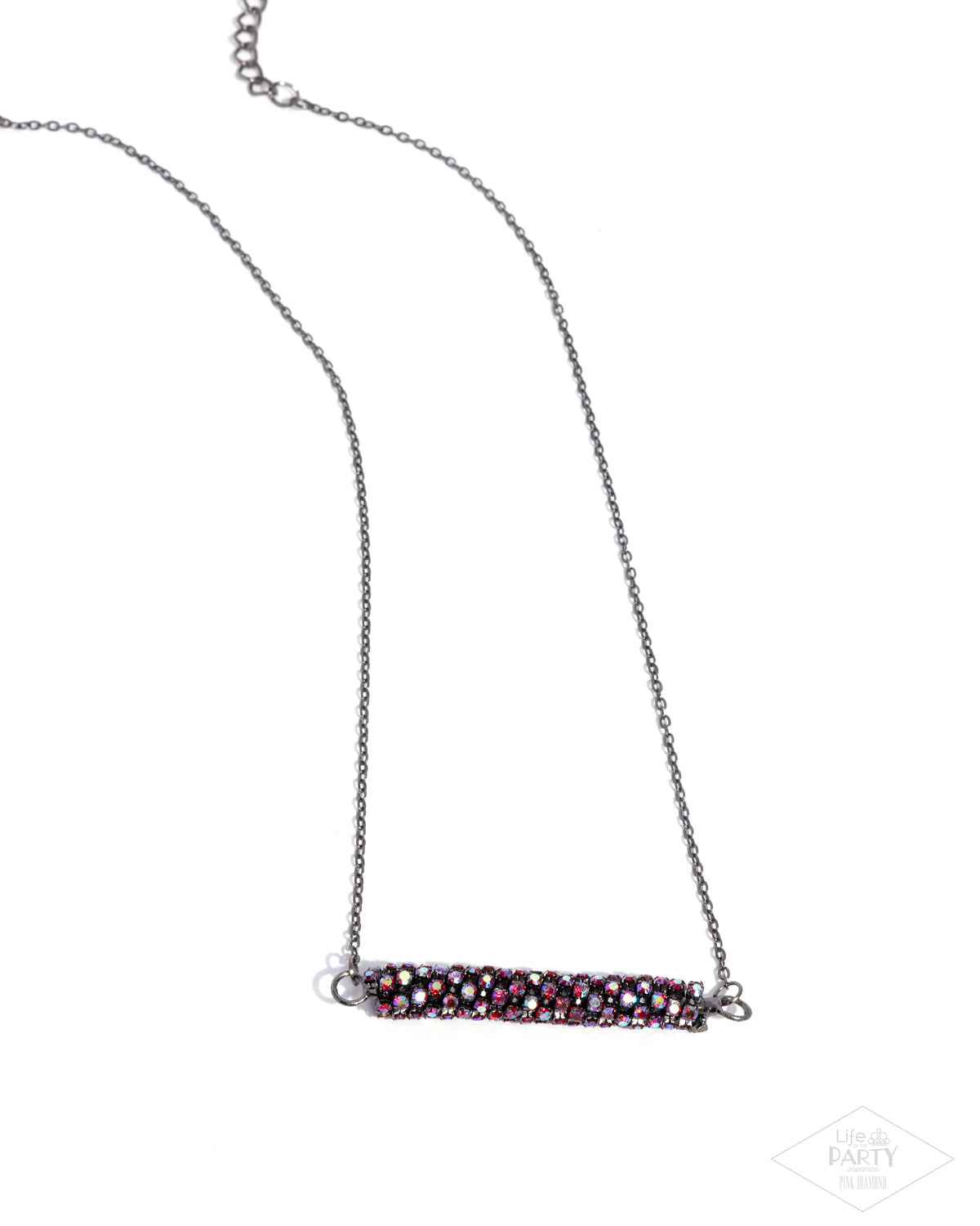 Timelessly Twinkling Red Rhinestone Necklace - Paparazzi Accessories- lightbox - CarasShop.com - Paparazzi Jewelry by Cara Jewels