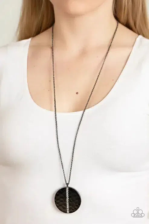 Token of My Gratitude Black Necklace - Paparazzi Accessories-on model - CarasShop.com - Paparazzi Jewelry by Cara Jewels