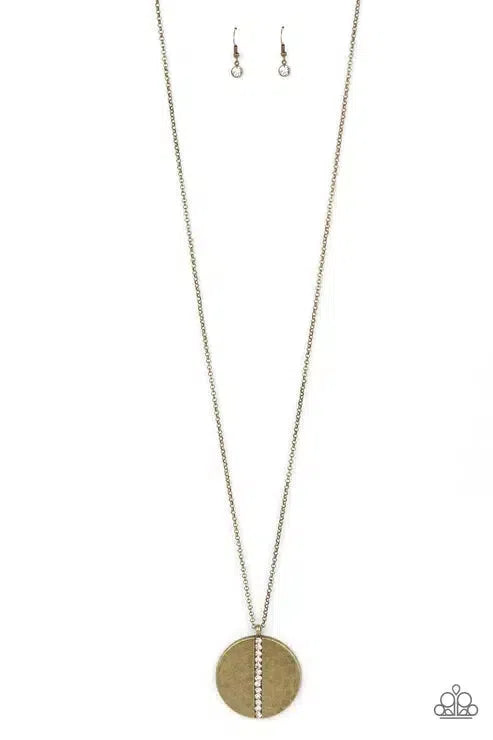 Token of My Gratitude Brass Necklace - Paparazzi Accessories- lightbox - CarasShop.com - Paparazzi Jewelry by Cara Jewels