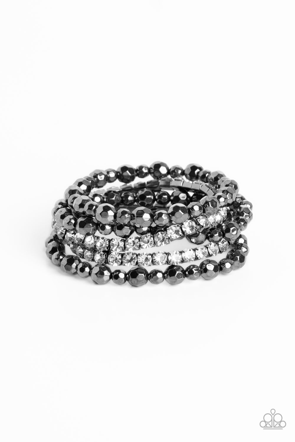 Top Notch Twinkle Black Bracelet - Paparazzi Accessories- lightbox - CarasShop.com - Paparazzi Jewelry by Cara Jewels