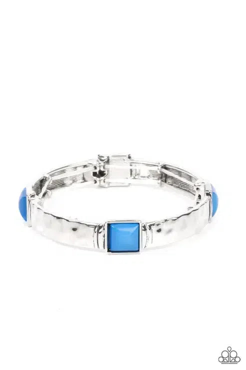 Totally Terraform Blue Bracelet - Paparazzi Accessories- lightbox - CarasShop.com - Paparazzi Jewelry by Cara Jewels