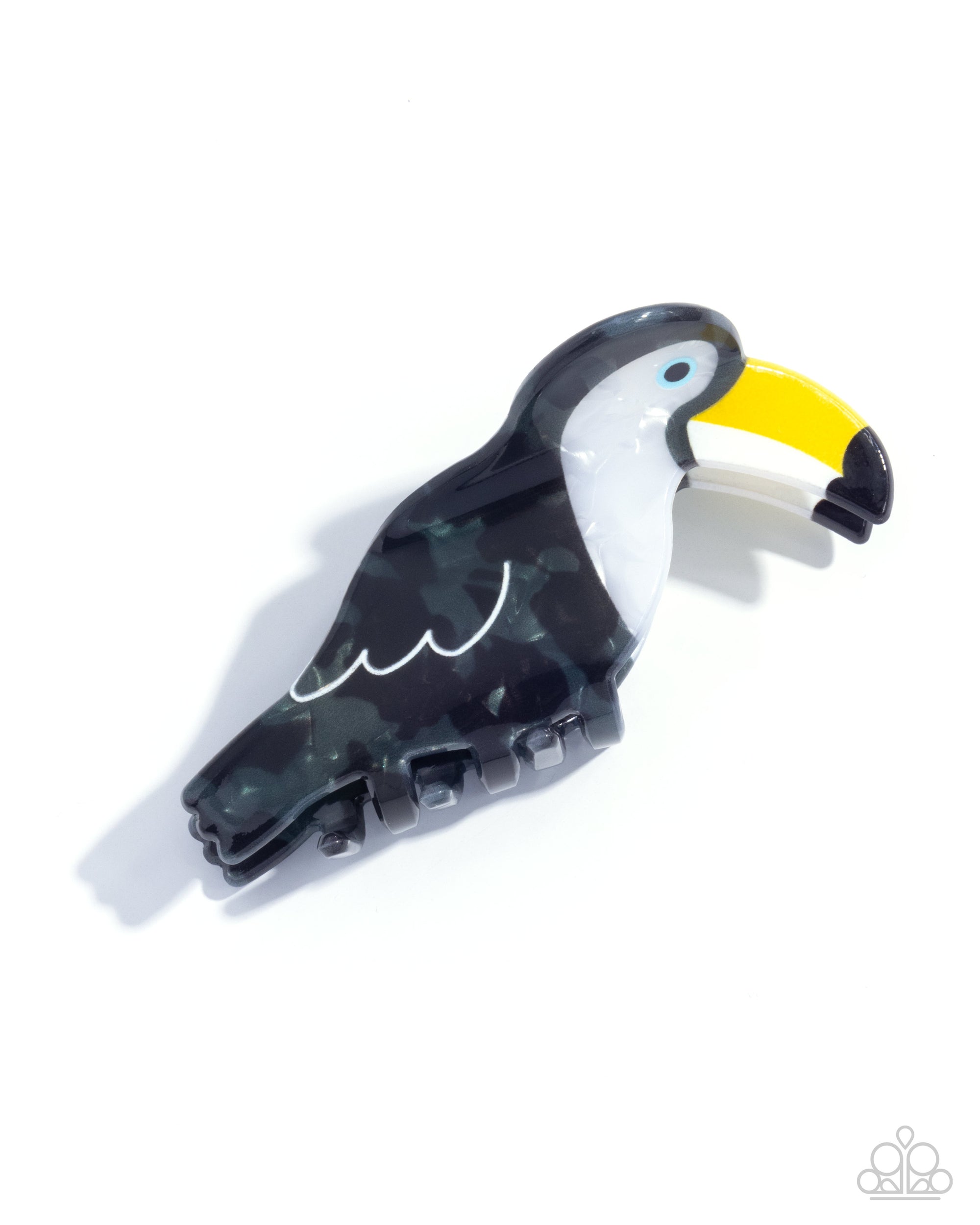 Toucan Theme Black Hair Claw Clip - Paparazzi Accessories- lightbox - CarasShop.com - Paparazzi Jewelry by Cara Jewels