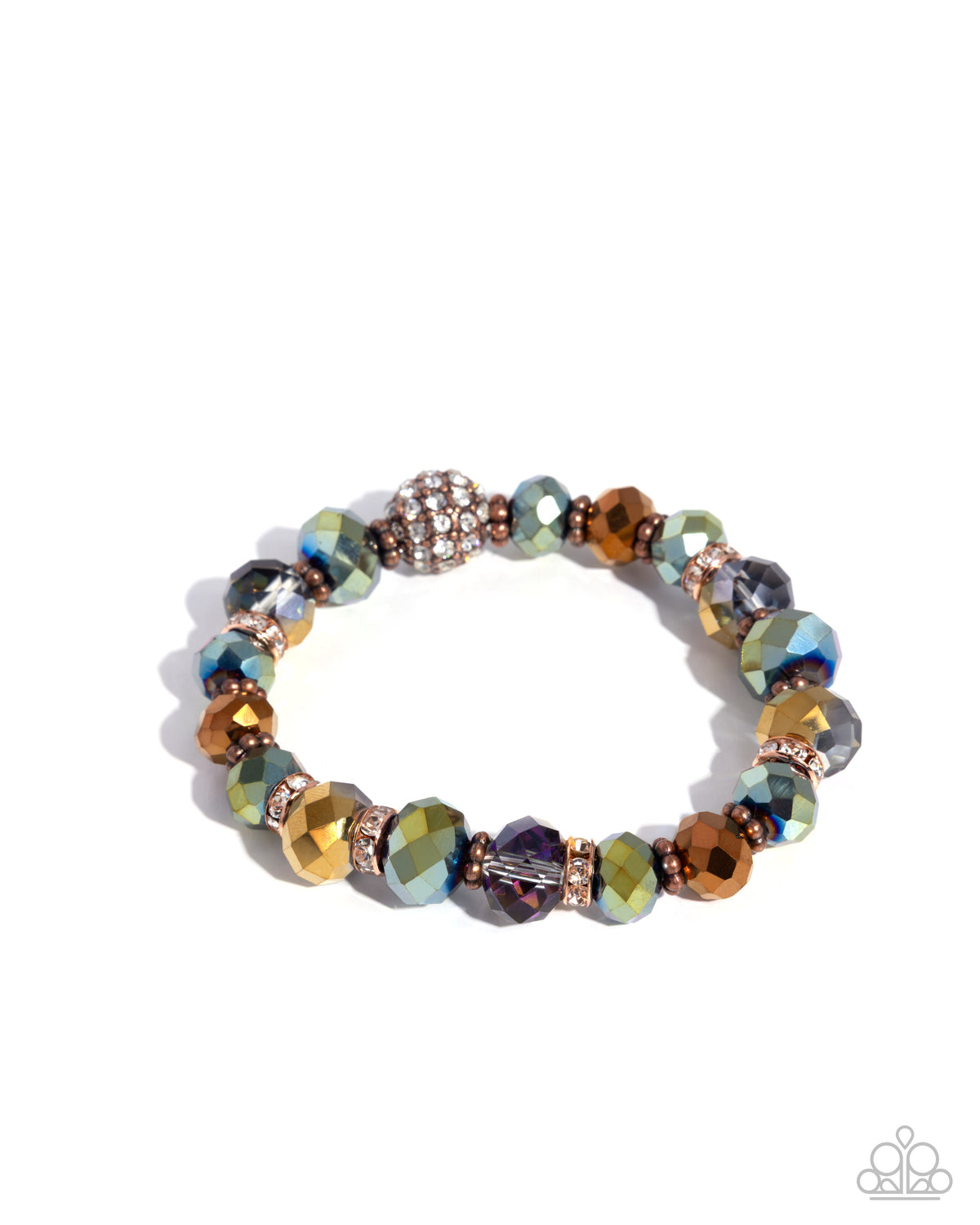 Traditional Thrill Copper & Multi Bracelet - Paparazzi Accessories- lightbox - CarasShop.com - Paparazzi Jewelry by Cara Jewels