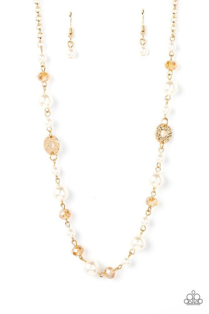 Traditional Transcendence Gold Necklace - Paparazzi Accessories- lightbox - CarasShop.com - Paparazzi Jewelry by Cara Jewels