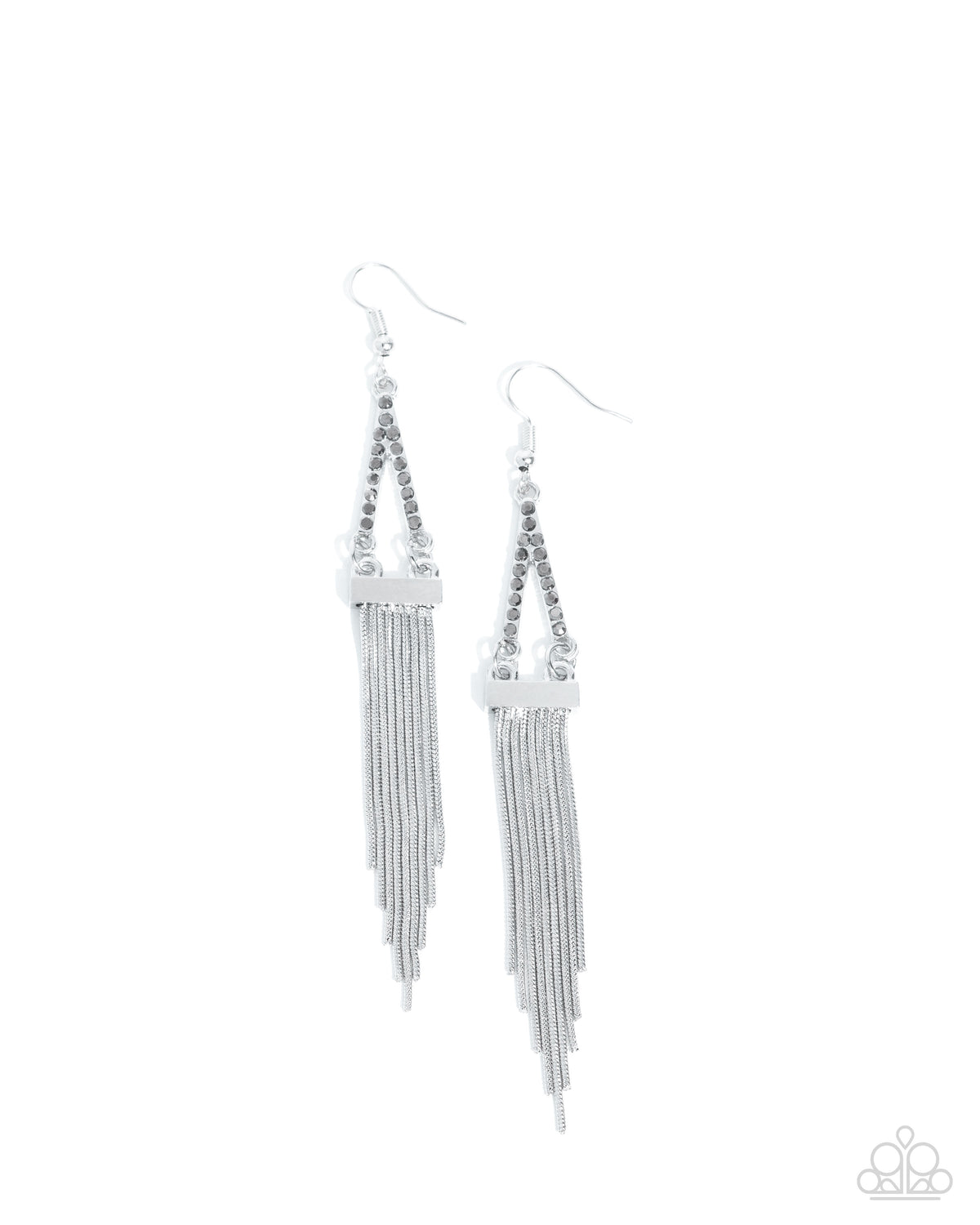 Trailing Off Silver Earrings - Paparazzi Accessories- lightbox - CarasShop.com - Paparazzi Jewelry by Cara Jewels