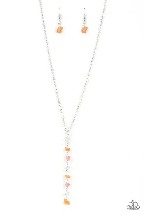 Tranquil Tidings Orange Necklace - Paparazzi Accessories- lightbox - CarasShop.com - Paparazzi Jewelry by Cara Jewels