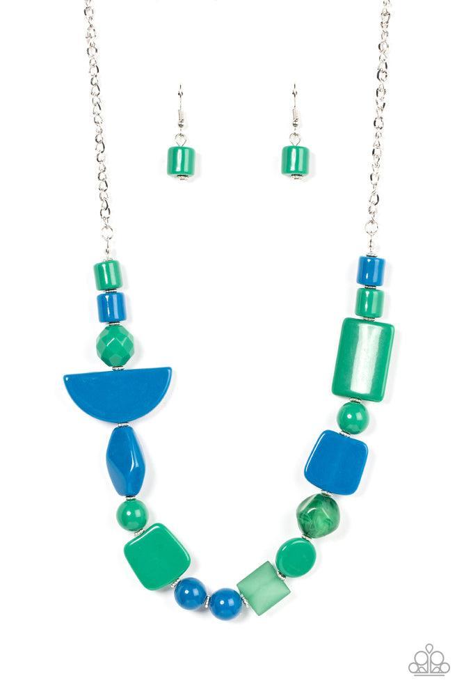 Tranquil Trendsetter Green Necklace - Paparazzi Accessories- lightbox - CarasShop.com - Paparazzi Jewelry by Cara Jewels