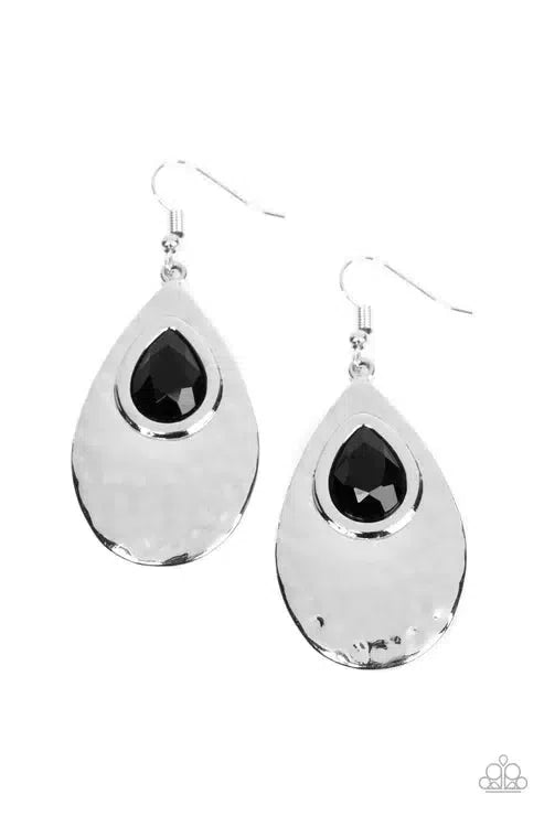 Tranquil Trove Black Earrings - Paparazzi Accessories- lightbox - CarasShop.com - Paparazzi Jewelry by Cara Jewels