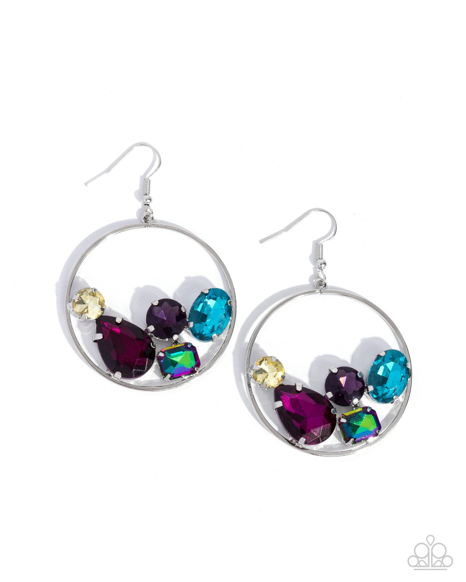 Treasure Timbre Multi Gem Earrings - Paparazzi Accessories- lightbox - CarasShop.com - Paparazzi Jewelry by Cara Jewels