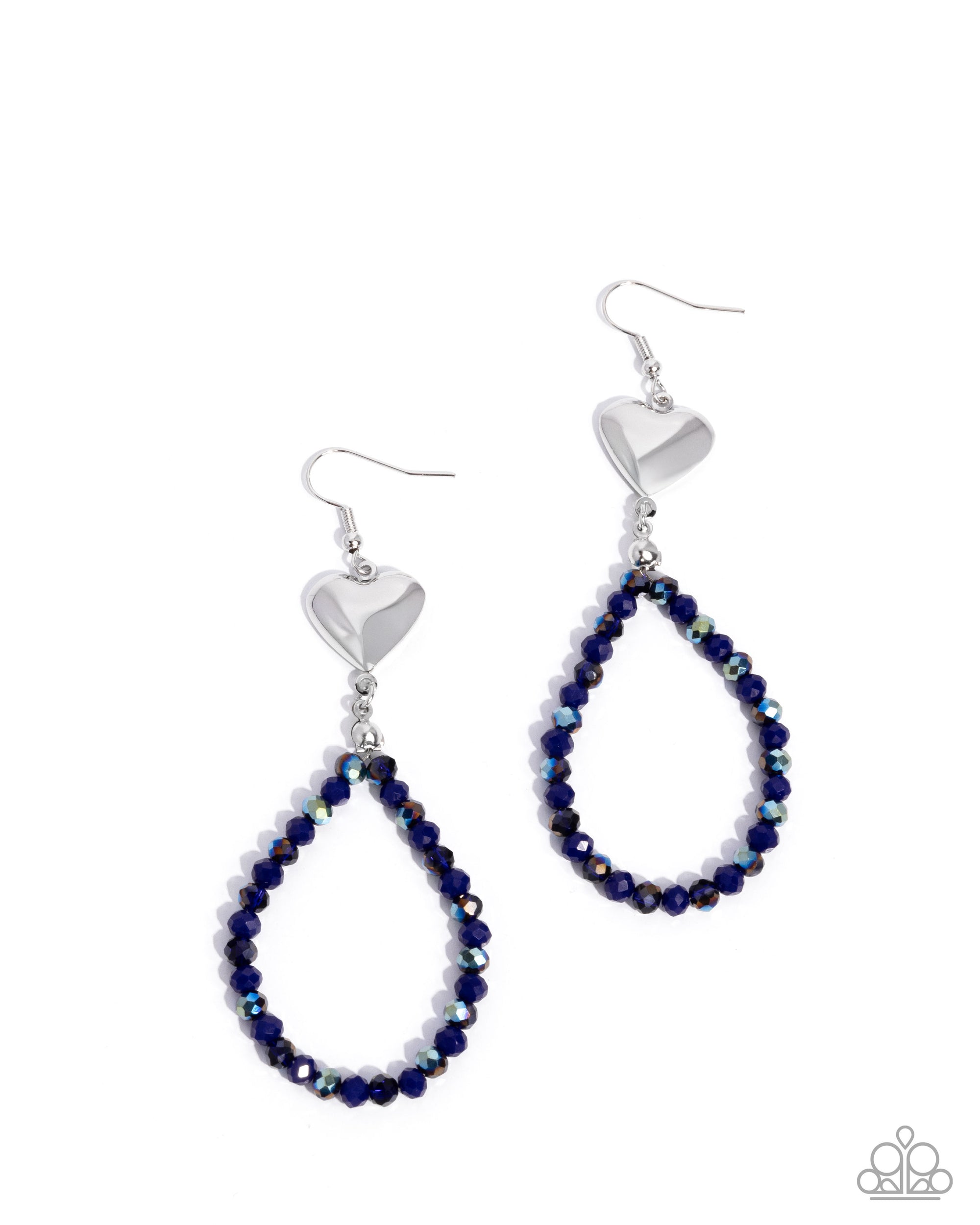 Treasured Teardrops Blue Earrings - Paparazzi Accessories- lightbox - CarasShop.com - Paparazzi Jewelry by Cara Jewels
