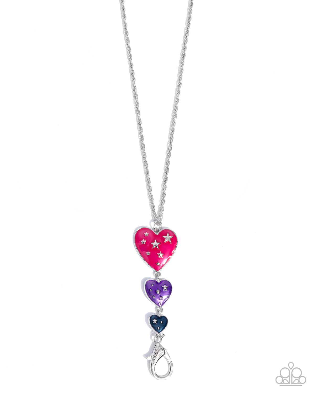 Treasured Tiers Multi Heart Lanyard Necklace - Paparazzi Accessories- lightbox - CarasShop.com - Paparazzi Jewelry by Cara Jewels