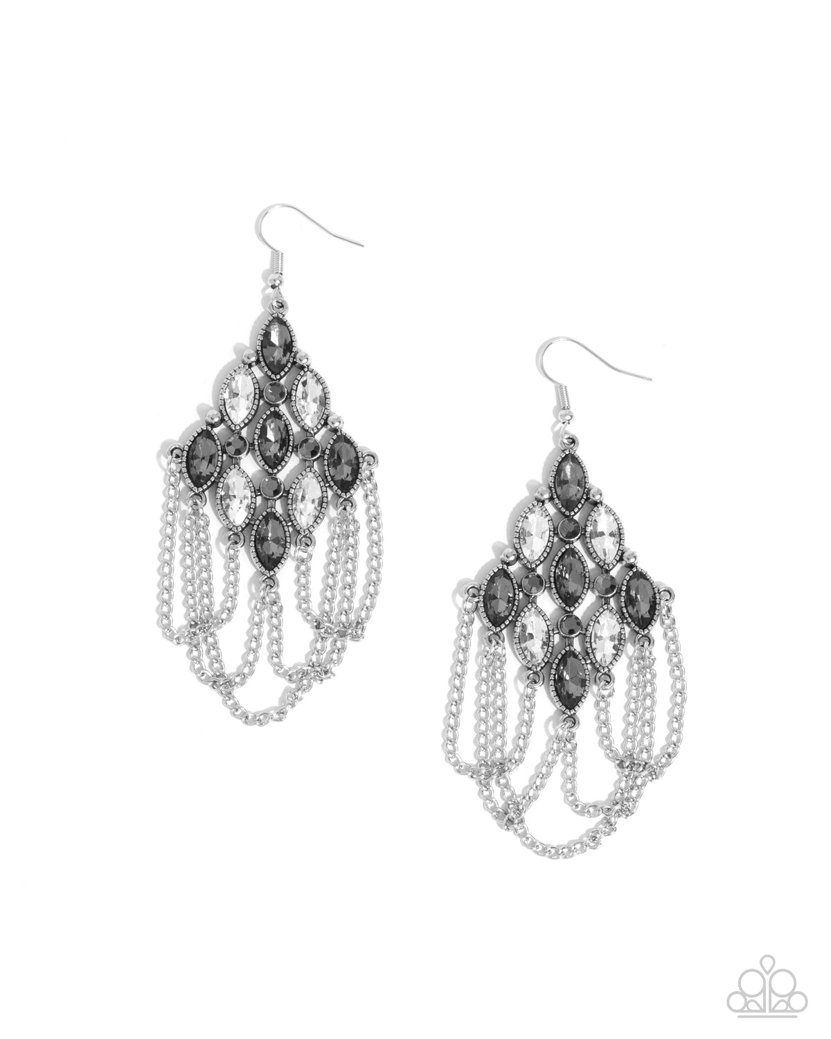 Trenchant Transformation Silver Earrings - Paparazzi Accessories- lightbox - CarasShop.com - Paparazzi Jewelry by Cara Jewels