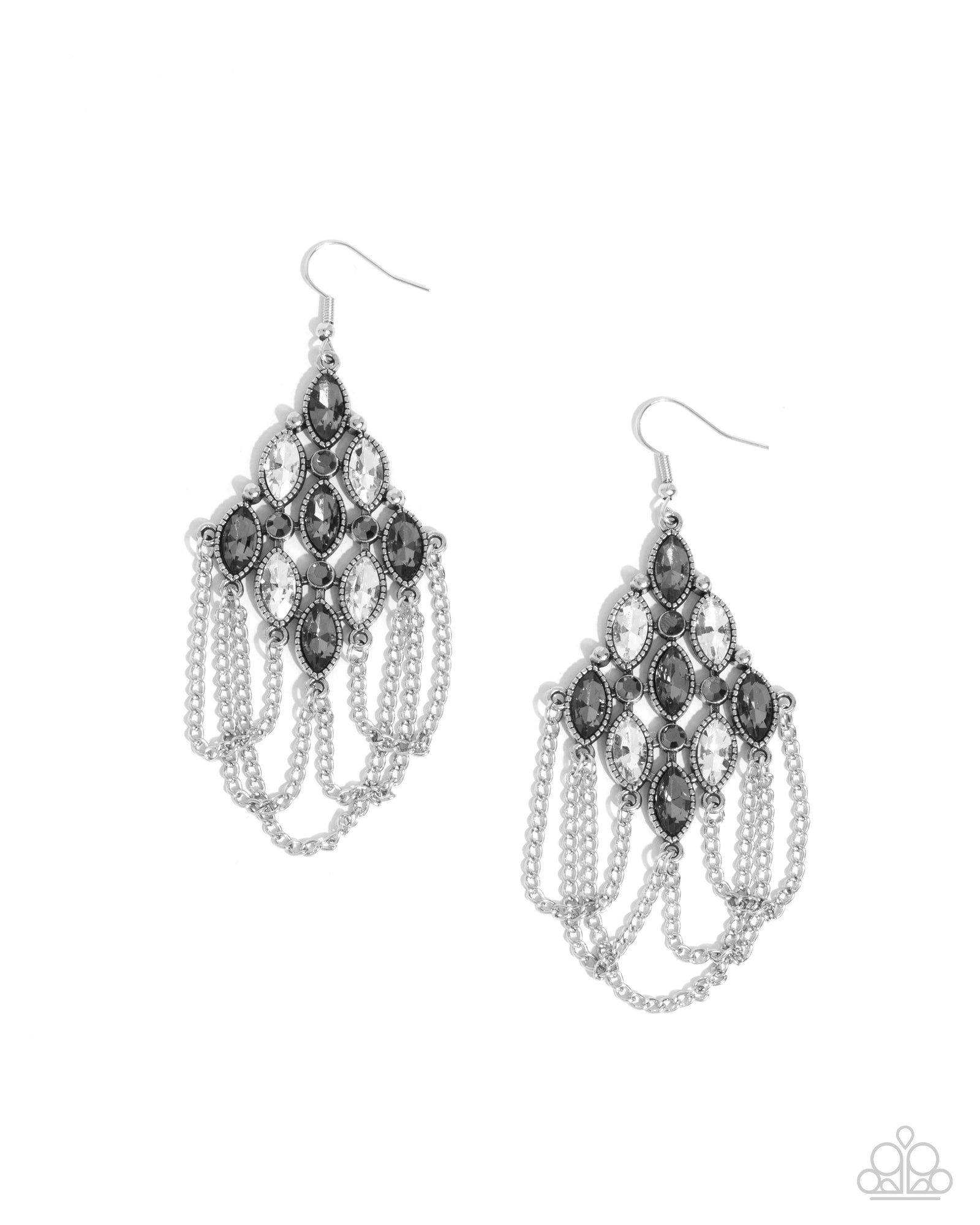 Trenchant Transformation Silver Earrings - Paparazzi Accessories- lightbox - CarasShop.com - Paparazzi Jewelry by Cara Jewels