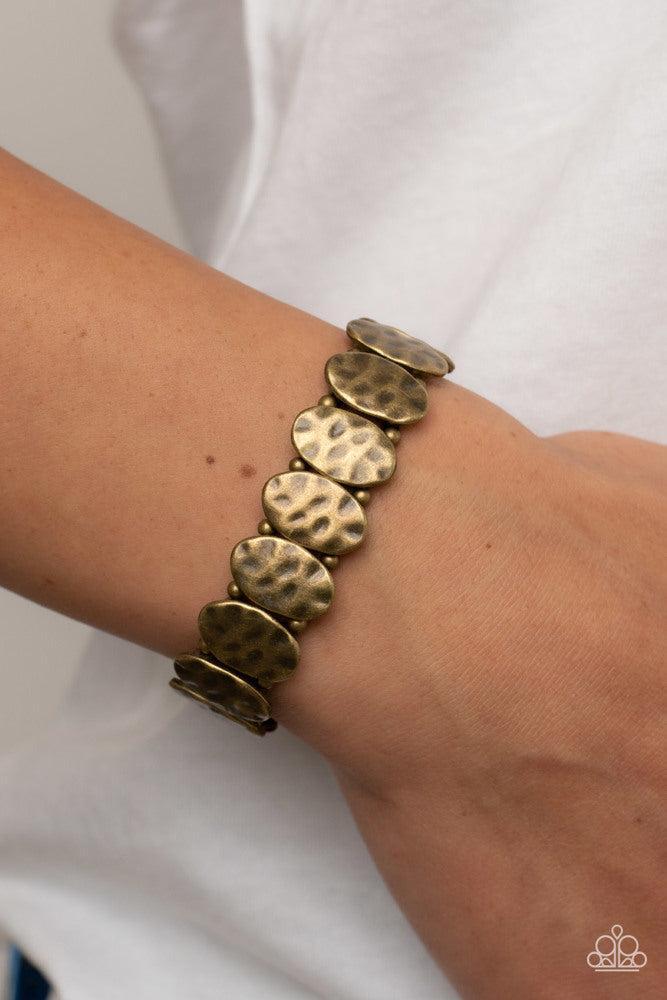 Trinket Trek Brass Bracelet - Paparazzi Accessories- on model - CarasShop.com - Paparazzi Jewelry by Cara Jewels