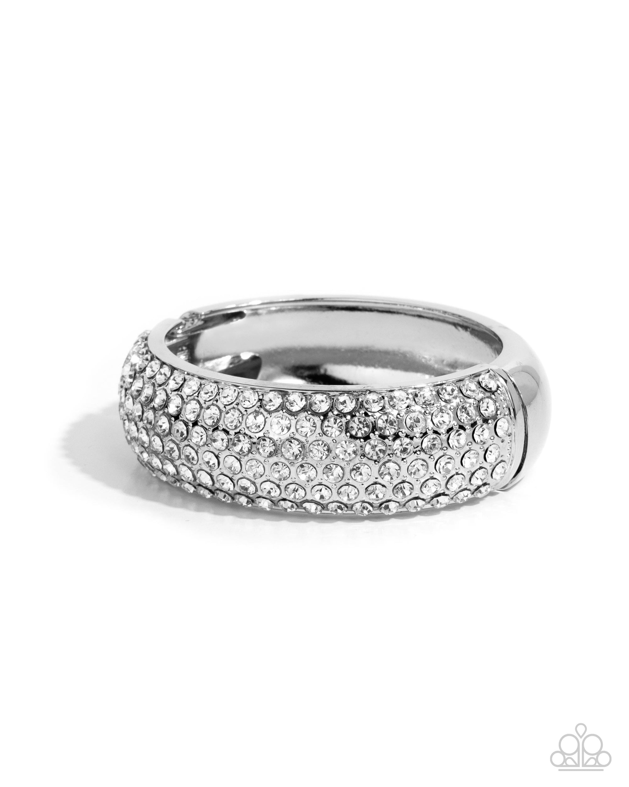 Triumphant Twinkle White Rhinestone Bracelet - Paparazzi Accessories- lightbox - CarasShop.com - Paparazzi Jewelry by Cara Jewels