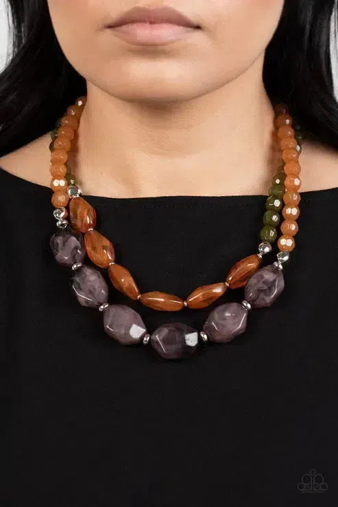 Tropical Trove Multi Necklace - Paparazzi Accessories-on model - CarasShop.com - Paparazzi Jewelry by Cara Jewels