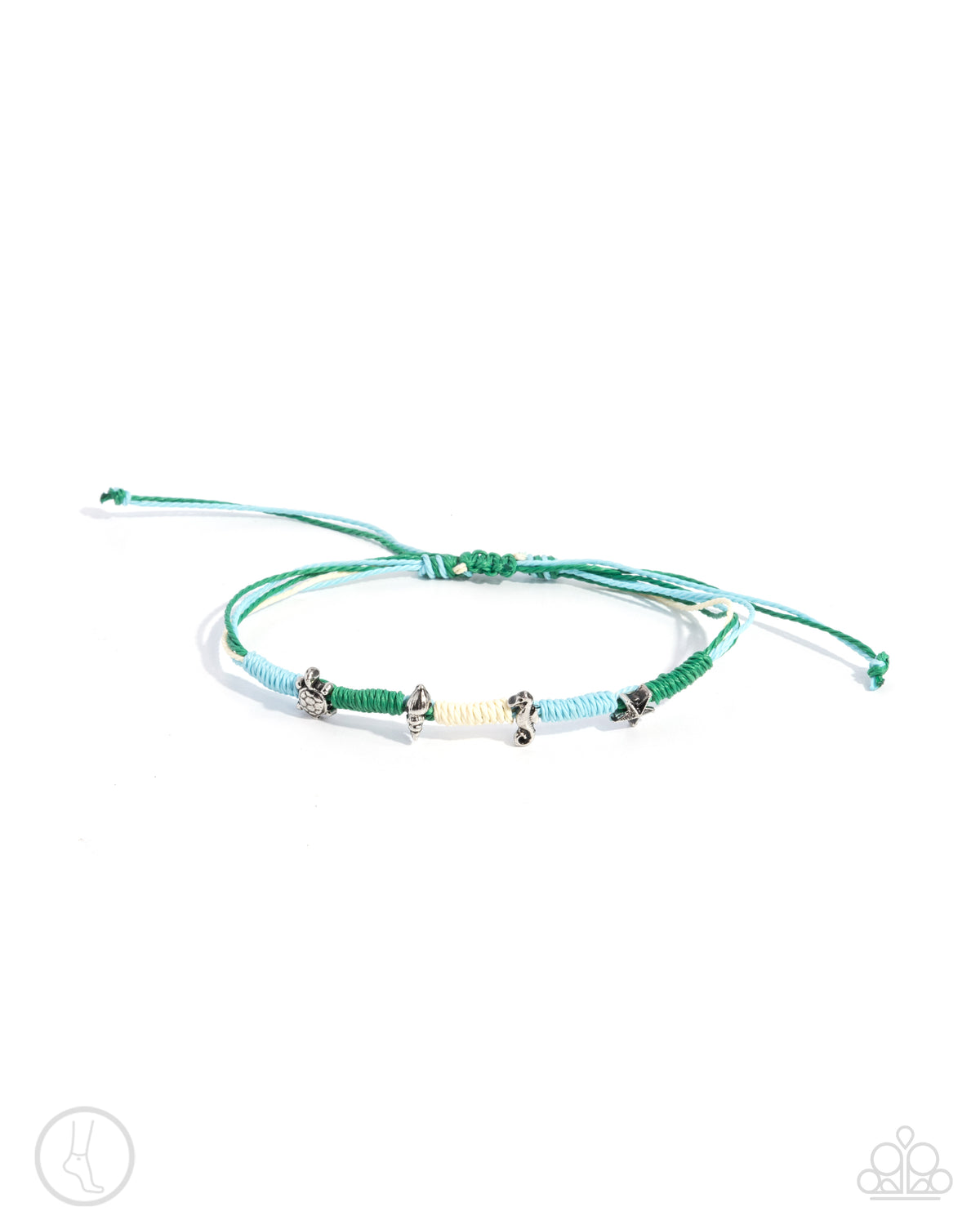 Turtle Task Multi Blue Green Anklet - Paparazzi Accessories- lightbox - CarasShop.com - Paparazzi Jewelry by Cara Jewels