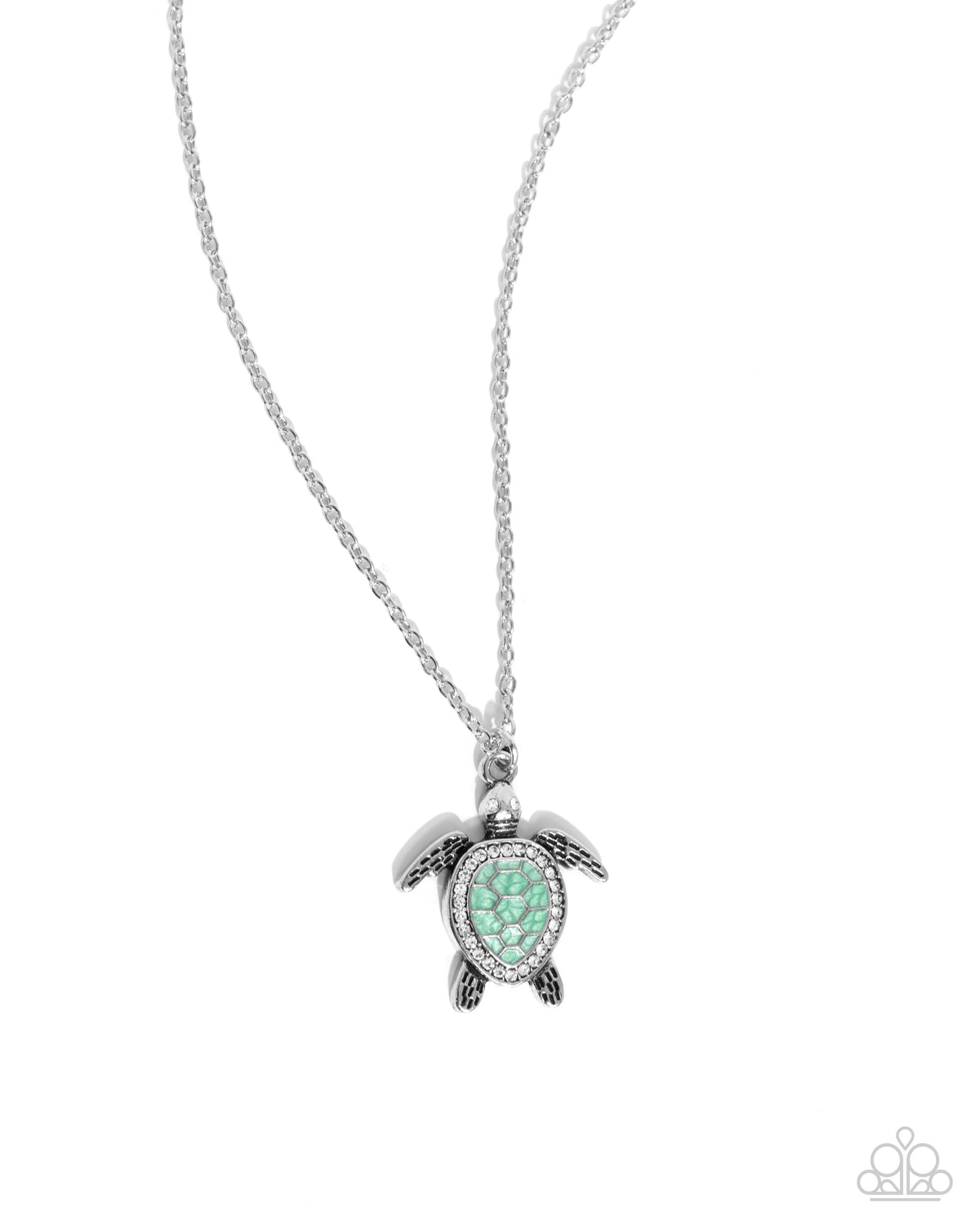 Turtle Tourist Green Necklace - Paparazzi Accessories- lightbox - CarasShop.com - Paparazzi Jewelry by Cara Jewels
