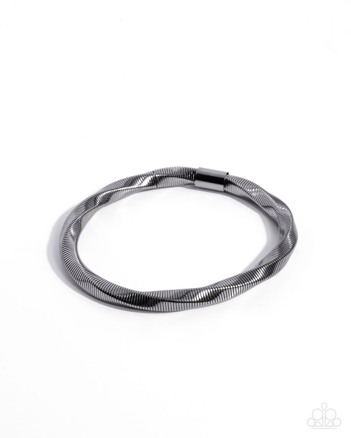 Twisted Temptress Gunmetal Black Bracelet - Paparazzi Accessories- lightbox - CarasShop.com - Paparazzi Jewelry by Cara Jewels