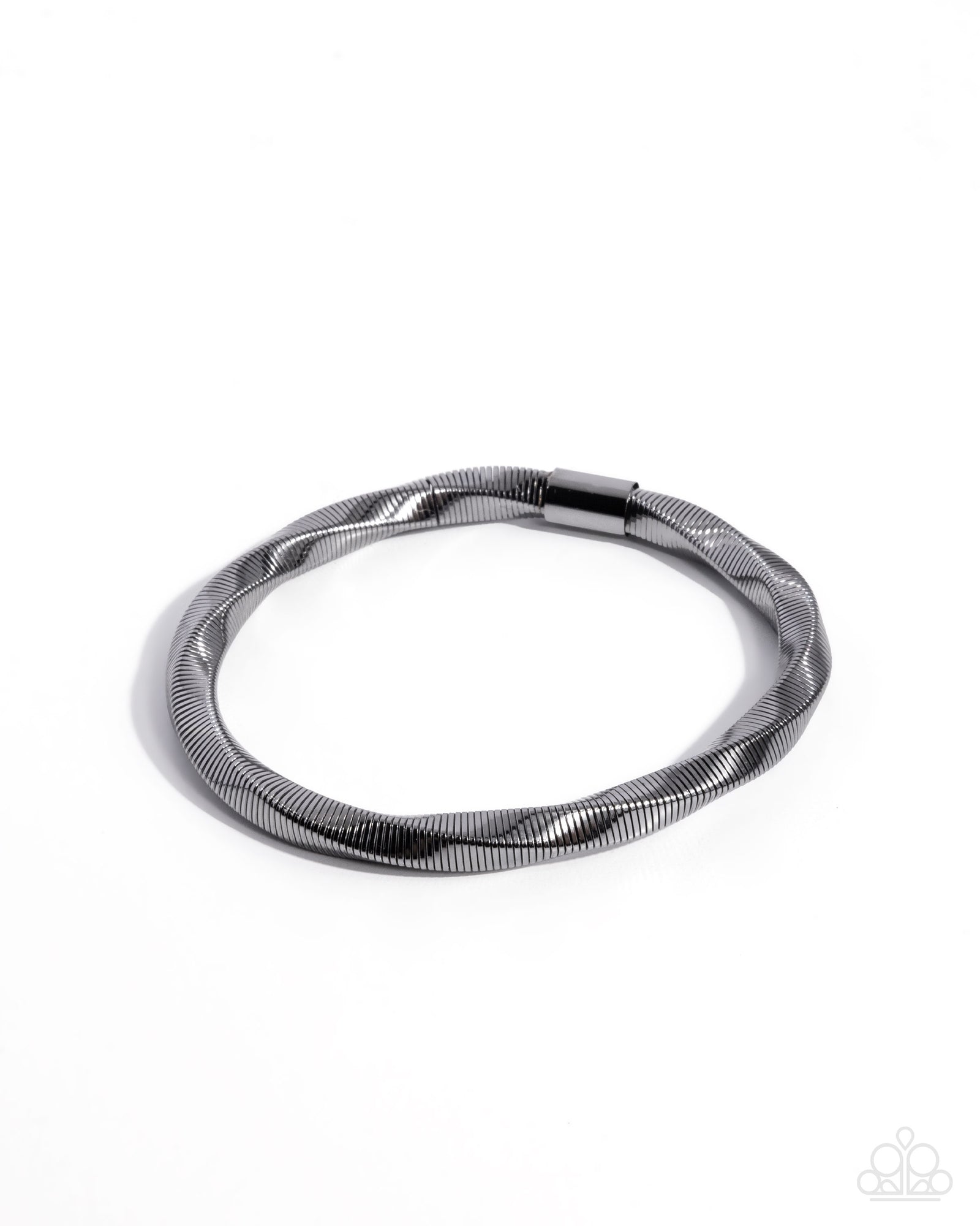 Twisted Temptress Gunmetal Black Bracelet - Paparazzi Accessories- lightbox - CarasShop.com - Paparazzi Jewelry by Cara Jewels