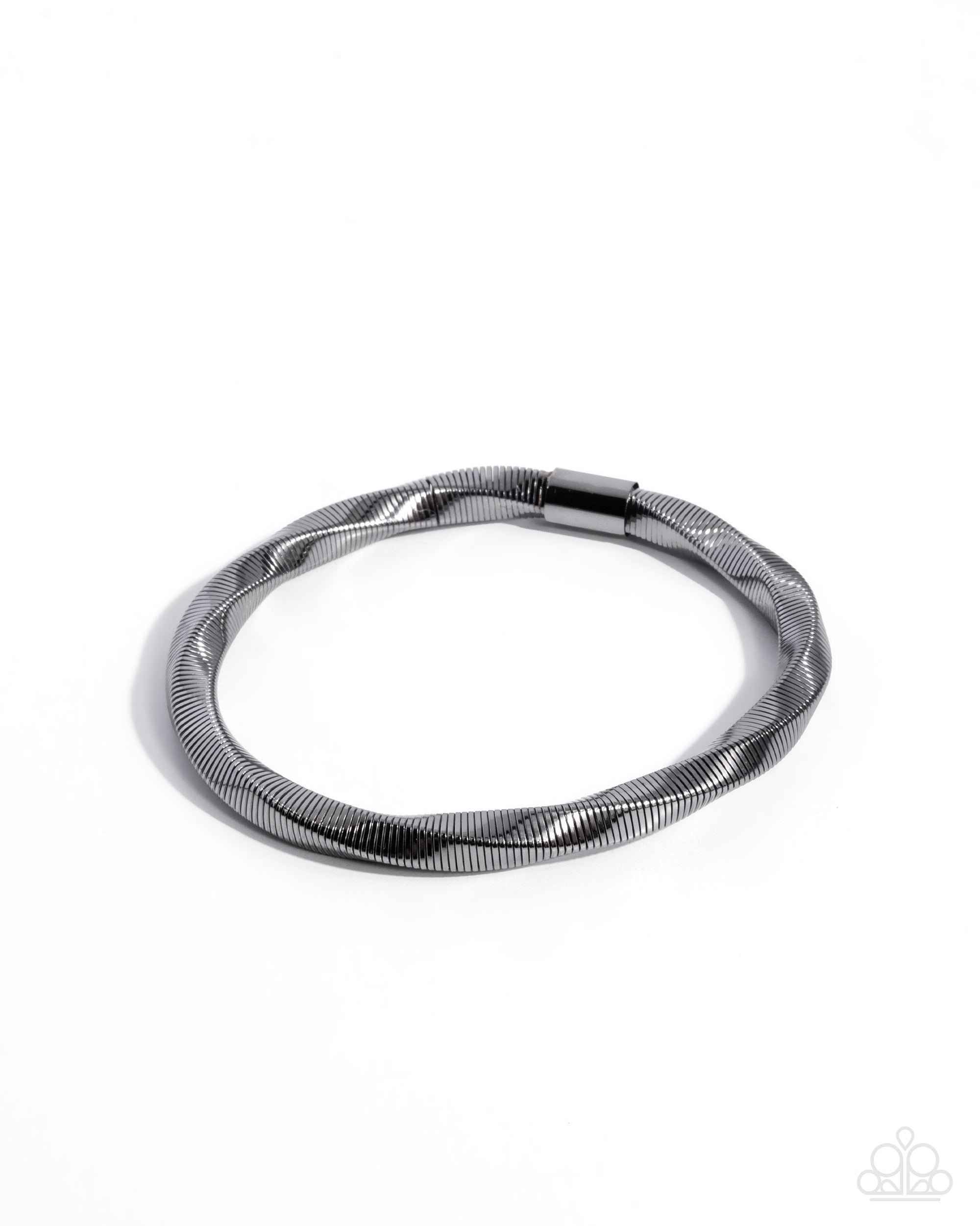 Twisted Temptress Gunmetal Black Bracelet - Paparazzi Accessories- lightbox - CarasShop.com - Paparazzi Jewelry by Cara Jewels