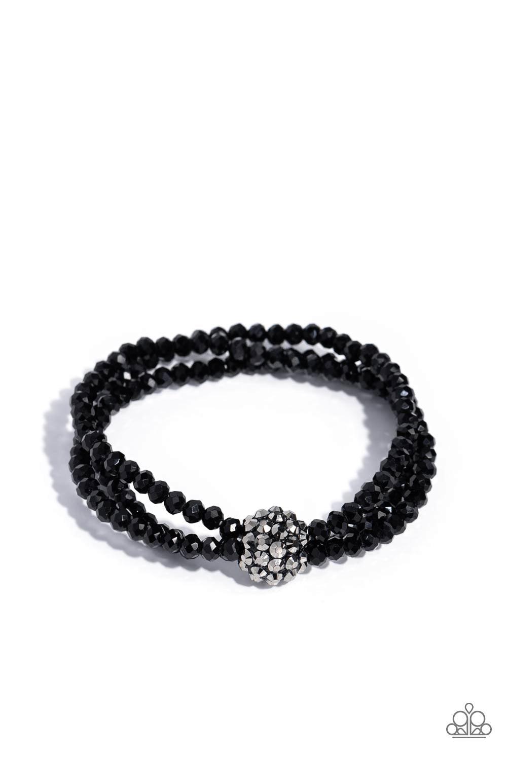 Twisted Theme Black Bracelet - Paparazzi Accessories- lightbox - CarasShop.com - Paparazzi Jewelry by Cara Jewels