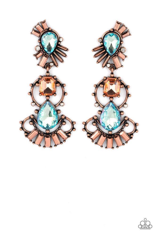 Ultra Universal Copper Earrings - Paparazzi Accessories- lightbox - CarasShop.com - Paparazzi Jewelry by Cara Jewels