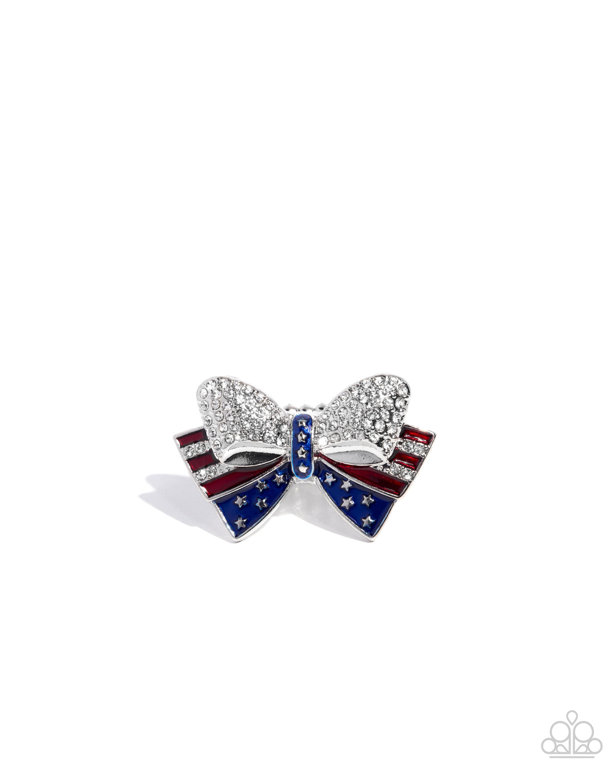 Uncle Sam Statement Multi Red, White & Blue Ring - Paparazzi Accessories- lightbox - CarasShop.com - Paparazzi Jewelry by Cara Jewels
