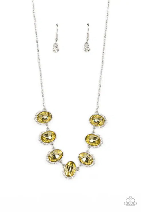 Unleash Your Sparkle Yellow Necklace - Paparazzi Accessories- lightbox - CarasShop.com - Paparazzi Jewelry by Cara Jewels