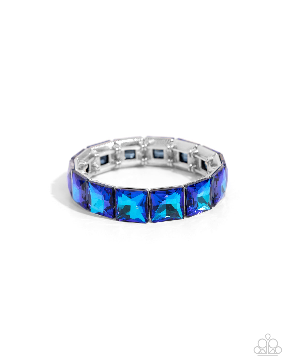 Upscale Funk Blue Rhinestone Bracelet - Paparazzi Accessories- lightbox - CarasShop.com - Paparazzi Jewelry by Cara Jewels