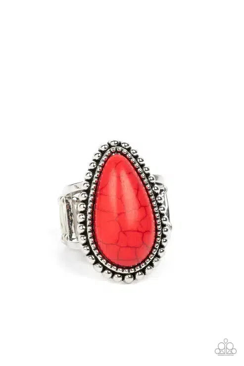 Urban Elements Red Ring - Paparazzi Accessories- lightbox - CarasShop.com - Paparazzi Jewelry by Cara Jewels